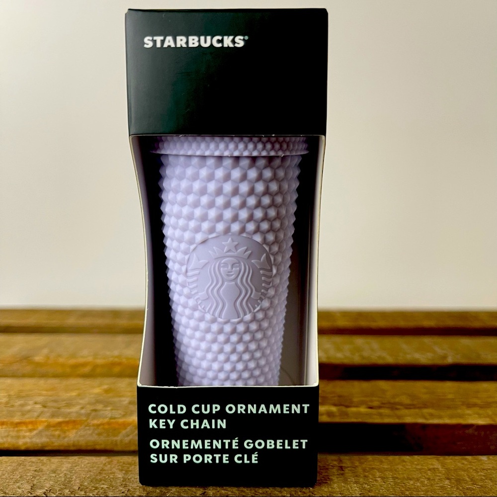 STARBUCKS Studded Soft Touch Lilac Cold Cup Ornament Key Chain